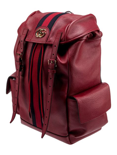 Ophidia medium backpack with Web in red leather 